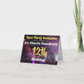 Invitation à une fête d'anniversaire de 12 ans (Devant)