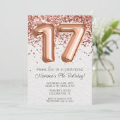 Invitation à une fête d'anniversaire de 17 ans Ros (Debout devant)