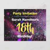 Invitation à une fête d'anniversaire de 18 ans (Devant)