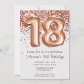 Invitation à une fête d'anniversaire de 18 ans Ros (Devant)