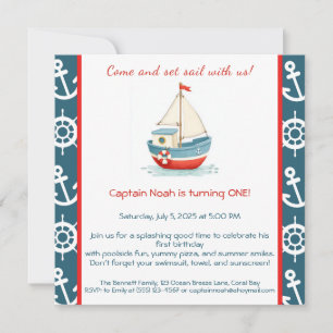 Invitation à une fête d'anniversaire de 1 an sur l