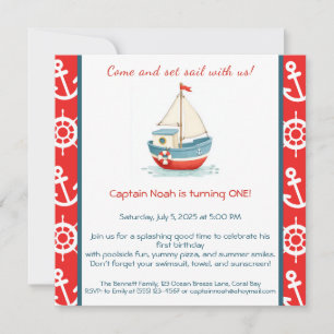 Invitation à une fête d'anniversaire de 1 an sur l