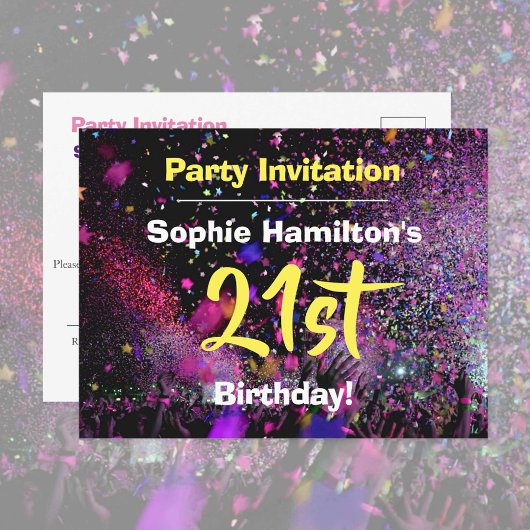 Invitation à une fête d'anniversaire de 21 ans