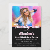Invitation à une fête d'anniversaire de 21 ans ave (Devant)