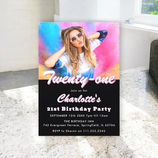 Invitation à une fête d'anniversaire de 21 ans ave