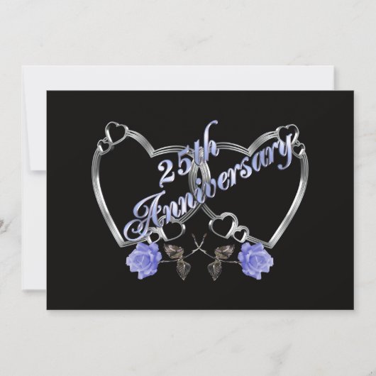 Invitation à une fête d'anniversaire de 25 ans arg (Devant)