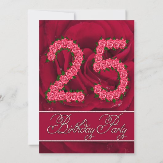 Invitation à une fête d'anniversaire de 25 ans ave (Devant)