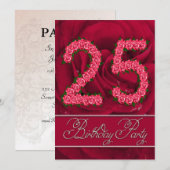 Invitation à une fête d'anniversaire de 25 ans ave (Devant / Derrière)