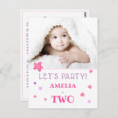 Invitation à une fête d'anniversaire de 2 ans (Devant / Derrière)