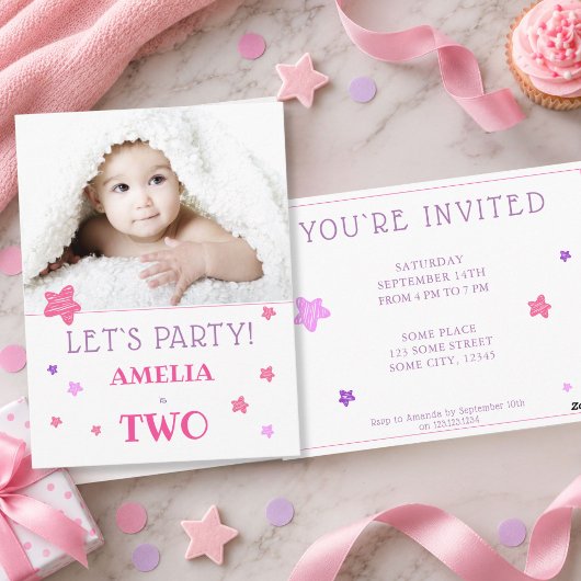 Invitation à une fête d'anniversaire de 2 ans