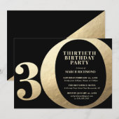 Invitation à une fête d'anniversaire de 30 ans (Devant / Derrière)