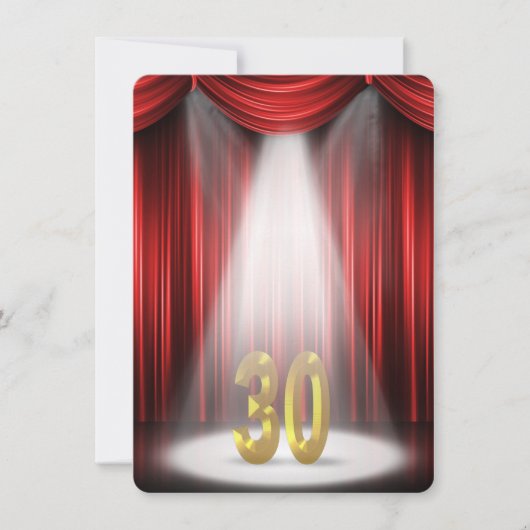 Invitation à une fête d'anniversaire de 30 ans (Devant)