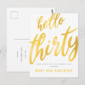 Invitation à une fête d'anniversaire de 30 ans de  (Devant / Derrière)