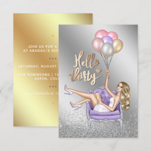 Invitation à une fête d'anniversaire de 30 ans gir