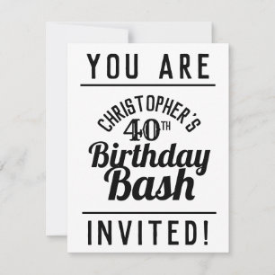 Invitation à une fête d'anniversaire de 40 ans