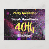 Invitation à une fête d'anniversaire de 40 ans (Devant)
