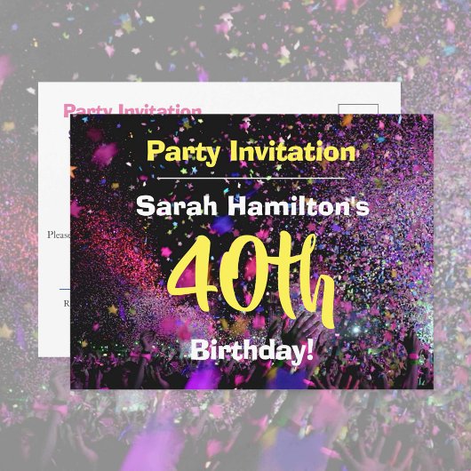 Invitation à une fête d'anniversaire de 40 ans