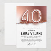 Invitation à une fête d'anniversaire de 40 ans (Devant / Derrière)