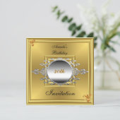 Invitation à une fête d'anniversaire de 40 ans Or  (Debout devant)