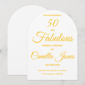 Invitation à une fête d'anniversaire de 50 ans (Devant / Derrière)