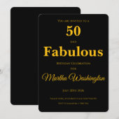 Invitation à une fête d'anniversaire de 50 ans (Devant / Derrière)