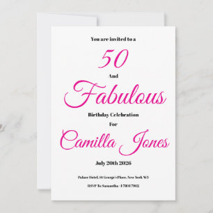 Invitation à une fête d'anniversaire de 50 ans