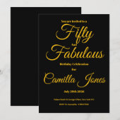 Invitation à une fête d'anniversaire de 50 ans (Devant / Derrière)