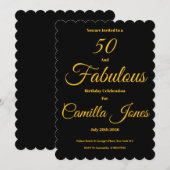 Invitation à une fête d'anniversaire de 50 ans (Devant / Derrière)