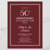 Invitation à une fête d'anniversaire de 50 ans (Dos)