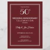 Invitation à une fête d'anniversaire de 50 ans (Dos)