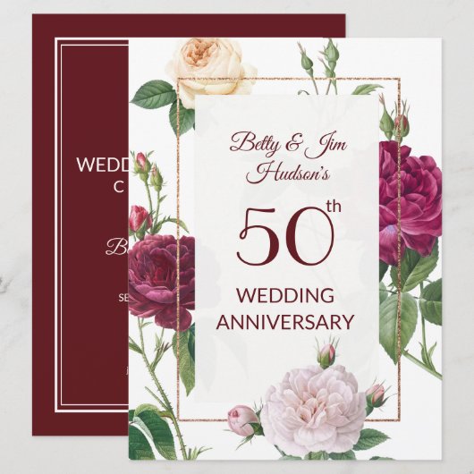 Invitation à une fête d'anniversaire de 50 ans (Devant / Derrière)