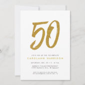 Invitation à une fête d'anniversaire de 50 ans ave (Devant)