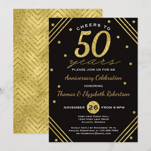 Invitation à une fête d'anniversaire de 50 ans, Fa (Devant / Derrière)