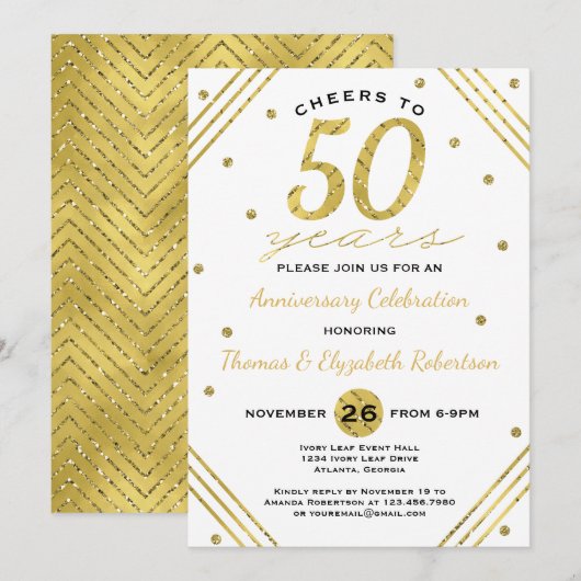 Invitation à une fête d'anniversaire de 50 ans, Fa (Devant / Derrière)