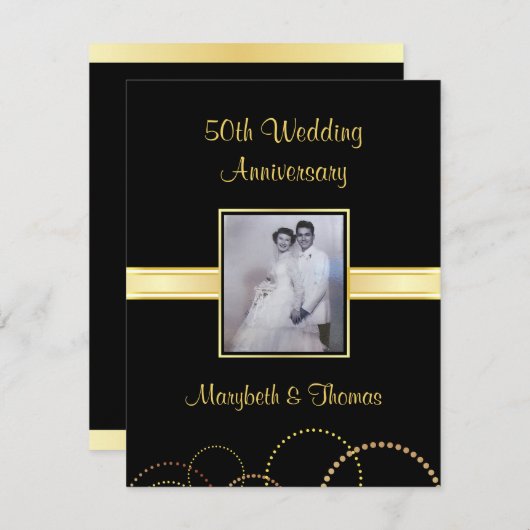 Invitation à une fête d'anniversaire de 50 ans - P (Devant / Derrière)