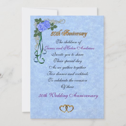 Invitation à une fête d'anniversaire de 50 ans pou (Devant)