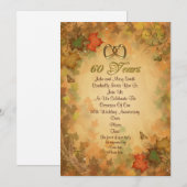 invitation à une fête d'anniversaire de 60 ans feu (Devant / Derrière)