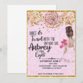 Invitation à une fête d'anniversaire de ballerine (Devant / Derrière)