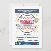 Invitation à une fête d'anniversaire de baseball (Devant)