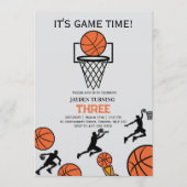 Invitation à une fête d'anniversaire de basketball (Devant)