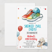 Invitation à une fête d'anniversaire de baskets (Devant / Derrière)