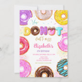 Invitation à une fête d'anniversaire de beignet (Devant)