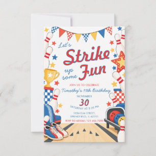 Invitation à une fête d'anniversaire de bowling