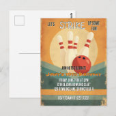 Invitation à une fête d'anniversaire de bowling ré (Devant / Derrière)