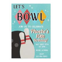 Invitation à une fête d'anniversaire de bowling ré