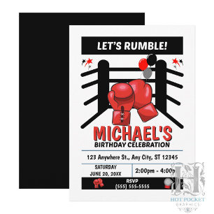 Invitation à une fête d'anniversaire de boxe