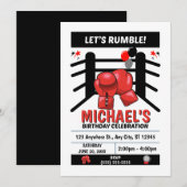 Invitation à une fête d'anniversaire de boxe (Devant / Derrière)