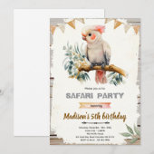Invitation à une fête d'anniversaire de cacatoès (Devant / Derrière)