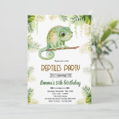 Invitation à une fête d'anniversaire de caméléon (Debout devant)