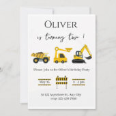 Invitation à une fête d'anniversaire de camion de (Devant)